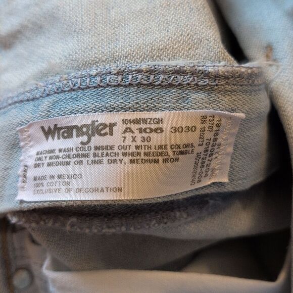 Lot Of 2 NWT Wrangler Original Cowboy Cut Jeans Natural Rise Light Blue Size 7 - Picture 11 of 12